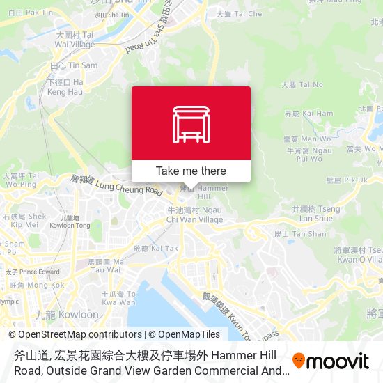 斧山道, 宏景花園綜合大樓及停車場外 Hammer Hill Road, Outside Grand View Garden Commercial And Car Park Block map