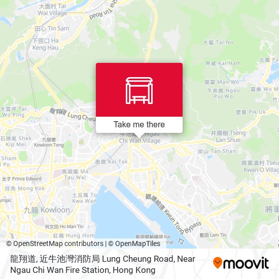 龍翔道, 近牛池灣消防局 Lung Cheung Road, Near Ngau Chi Wan Fire Station map