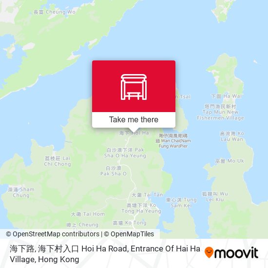 海下路, 海下村入口 Hoi Ha Road, Entrance Of Hai Ha Village map