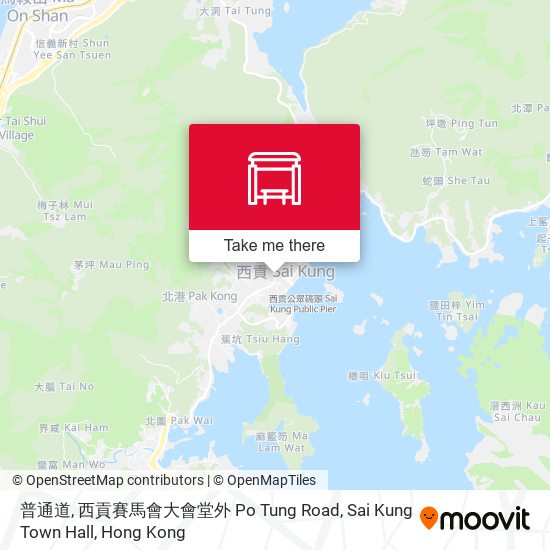 普通道, 西貢賽馬會大會堂外 Po Tung Road, Sai Kung Town Hall map
