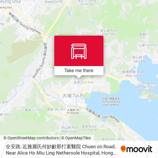 全安路, 近雅麗氏何妙齡那打素醫院 Chuen on Road, Near Alice Ho Miu Ling Nethersole Hospital map