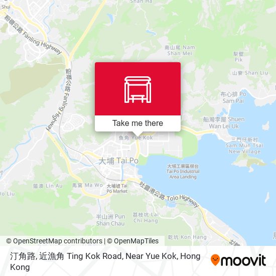 汀角路, 近漁角 Ting Kok Road, Near Yue Kok map