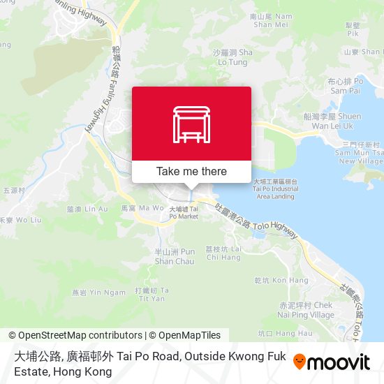 大埔公路, 廣福邨外 Tai Po Road, Outside Kwong Fuk Estate map