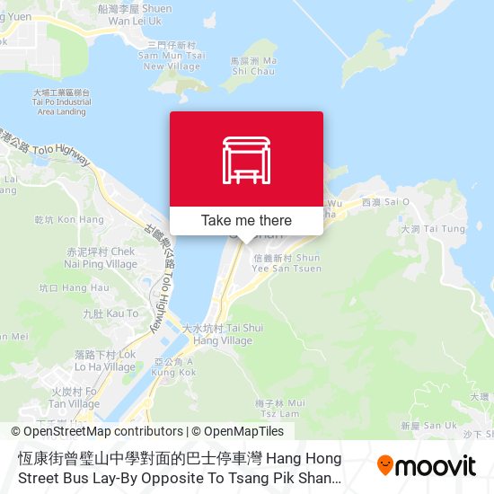 恆康街曾璧山中學對面的巴士停車灣 Hang Hong Street Bus Lay-By Opposite To Tsang Pik Shan Secondary School map