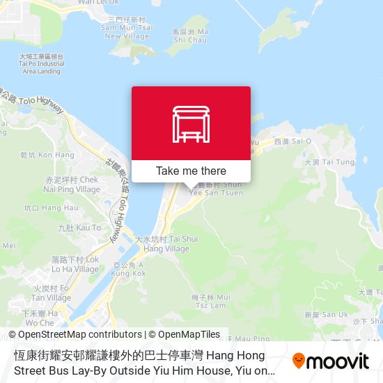 恆康街耀安邨耀謙樓外的巴士停車灣 Hang Hong Street Bus Lay-By Outside Yiu Him House, Yiu on Estate map