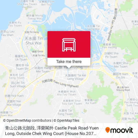 青山公路元朗段, 澤榮閣外 Castle Peak Road-Yuen Long, Outside Chek Wing Court (House No.207 Outside Kin Shing Bldg) map