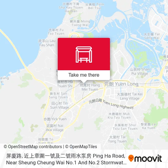 屏廈路, 近上章圍一號及二號雨水泵房 Ping Ha Road, Near Sheung Cheung Wai No.1 And No.2 Stormwater Pumping Station map