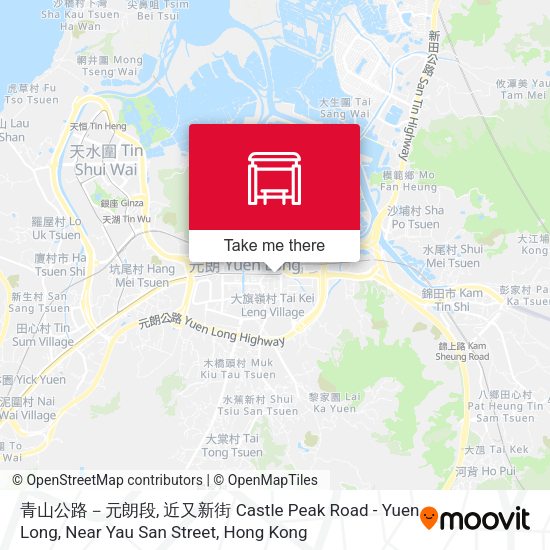 青山公路－元朗段, 近又新街 Castle Peak Road - Yuen Long, Near Yau San Street map