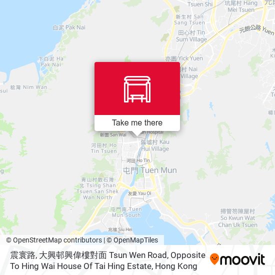 震寰路, 大興邨興偉樓對面 Tsun Wen Road, Opposite To Hing Wai House Of Tai Hing Estate map