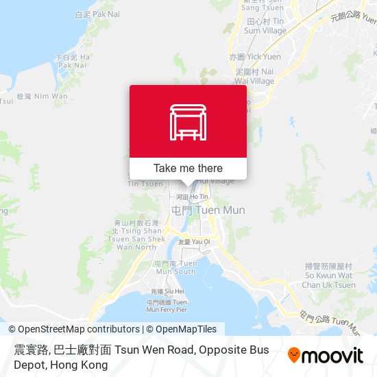 震寰路, 巴士廠對面 Tsun Wen Road, Opposite Bus Depot map