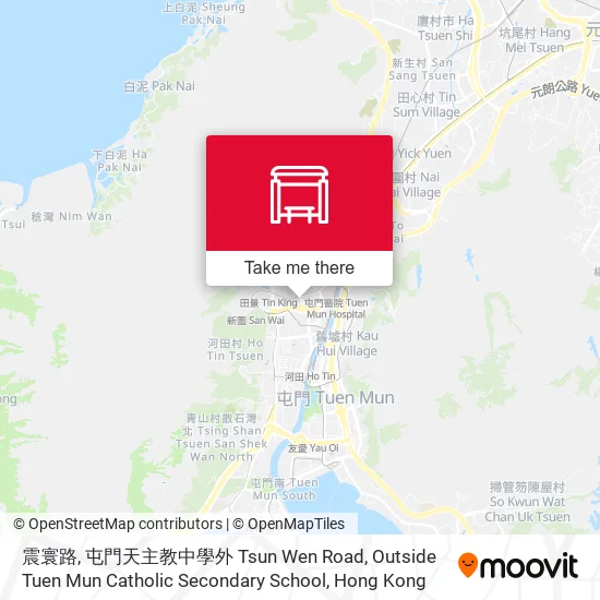 震寰路, 屯門天主教中學外 Tsun Wen Road, Outside Tuen Mun Catholic Secondary School地圖