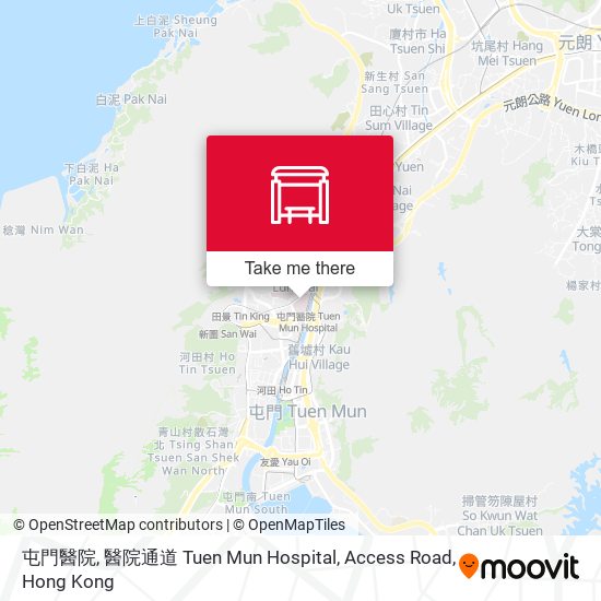 屯門醫院, 醫院通道 Tuen Mun Hospital, Access Road map