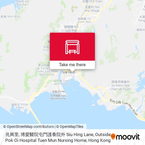 兆興里, 博愛醫院屯門護養院外 Siu Hing Lane, Outside Pok Oi Hospital Tuen Mun Nursing Home map