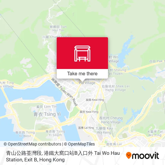 青山公路荃灣段, 港鐵大窩口站B入口外 Tai Wo Hau Station, Exit B地圖