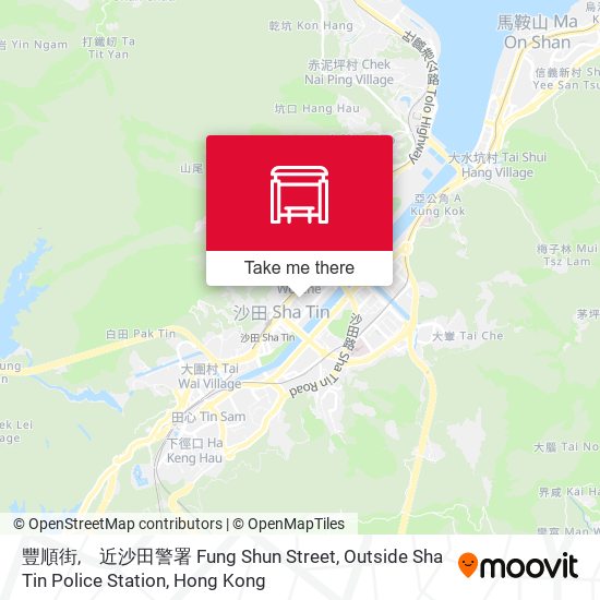 豐順街,　近沙田警署 Fung Shun Street, Outside Sha Tin Police Station map