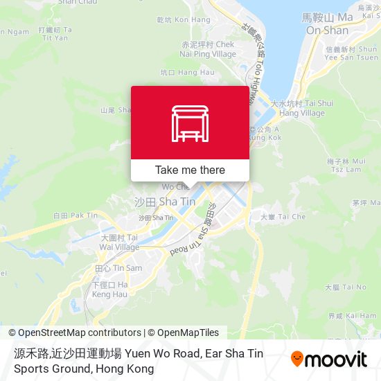 源禾路,近沙田運動場 Yuen Wo Road, Ear Sha Tin Sports Ground map