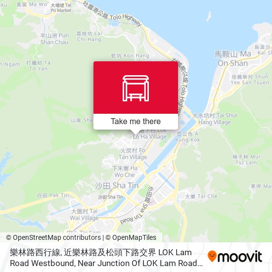 樂林路西行線, 近樂林路及松頭下路交界 LOK Lam Road Westbound, Near Junction Of LOK Lam Road And Tsung Tau Ha Road map