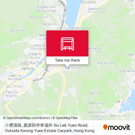 小瀝源路, 廣源邨停車場外 Siu Lek Yuen Road, Outside Kwong Yuen Estate Carpark map