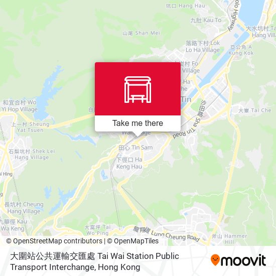 大圍站公共運輸交匯處 Tai Wai Station Public Transport Interchange map