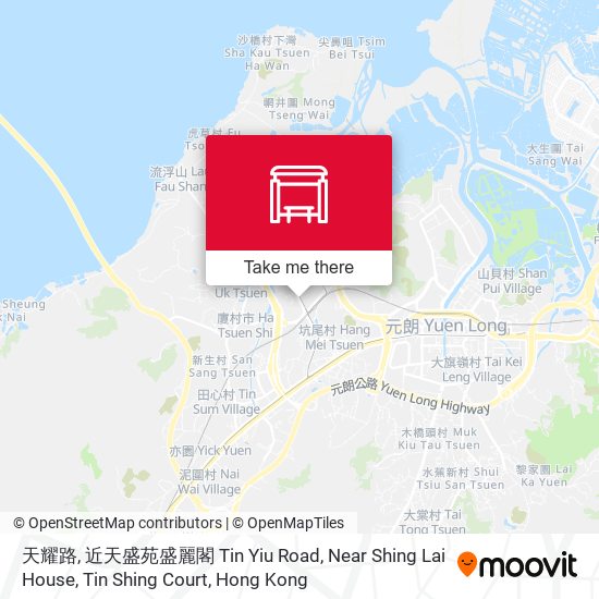 天耀路,近天盛苑盛麗閣 Tin Yiu Road, Near Shing Lai House, Tin Shing Court map