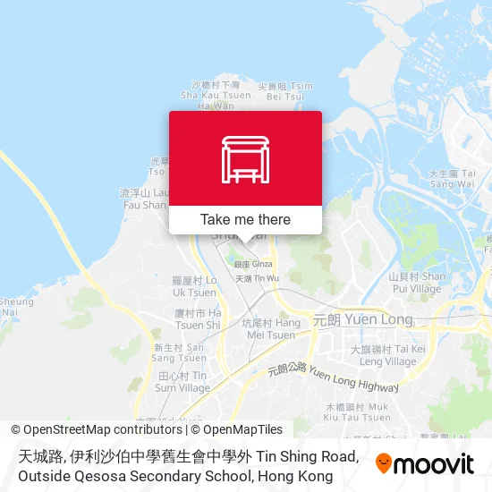 天城路, 伊利沙伯中學舊生會中學外 Tin Shing Road, Outside Qesosa Secondary School地圖