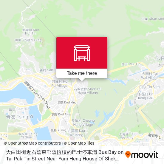 大白田街近石蔭東邨蔭恆樓的巴士停車灣 Bus Bay on Tai Pak Tin Street Near Yam Heng House Of Shek Yam East Estate map