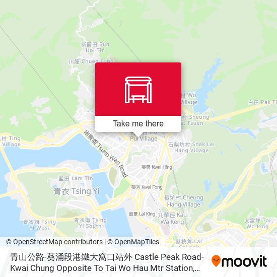 青山公路-葵涌段港鐵大窩口站外 Castle Peak Road-Kwai Chung Opposite To Tai Wo Hau Mtr Station map