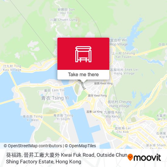 葵福路, 晉昇工廠大廈外 Kwai Fuk Road, Outside Chun Shing Factory Estate map