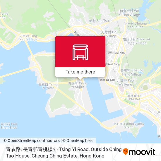 青衣路, 長青邨青桃樓外 Tsing Yi Road, Outside Ching Tao House, Cheung Ching Estate map