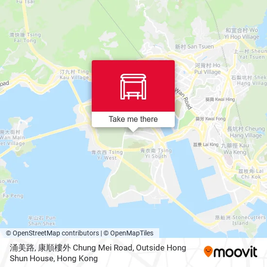 涌美路, 康順樓外 Chung Mei Road, Outside Hong Shun House map