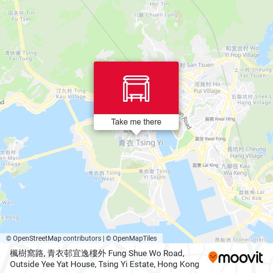楓樹窩路, 青衣邨宜逸樓外 Fung Shue Wo Road, Outside Yee Yat House, Tsing Yi Estate map