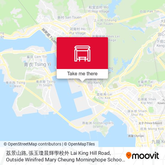 荔景山路, 張玉瓊晨輝學校外 Lai King Hill Road, Outside Winifred Mary Cheung Morninghope School map