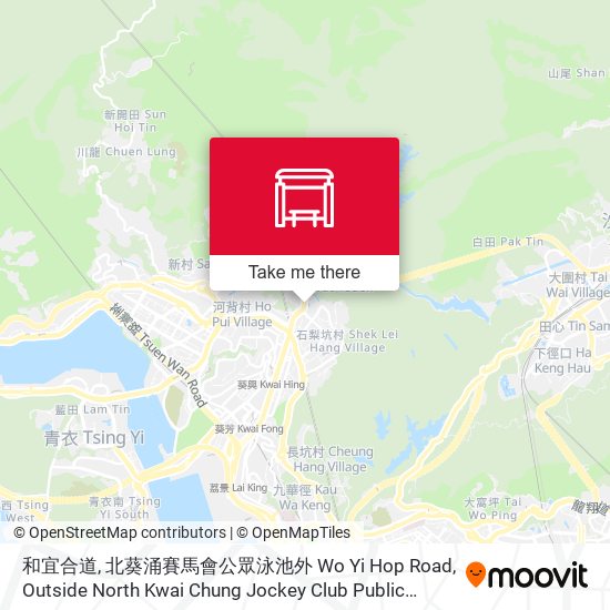 和宜合道, 北葵涌賽馬會公眾泳池外 Wo Yi Hop Road, Outside North Kwai Chung Jockey Club Public Swimming Pool map