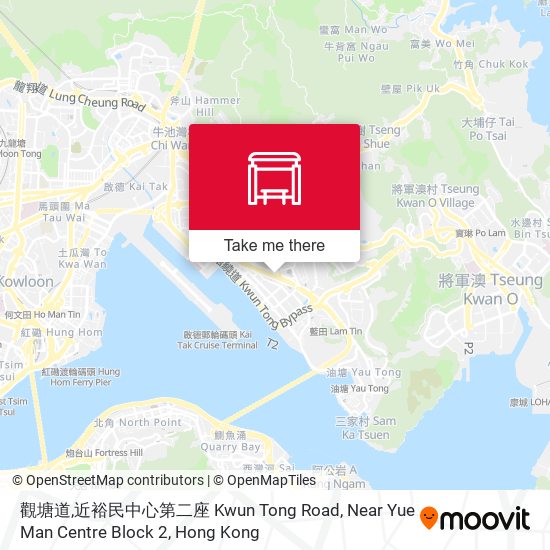 觀塘道,近裕民中心第二座 Kwun Tong Road, Near Yue Man Centre Block 2 map