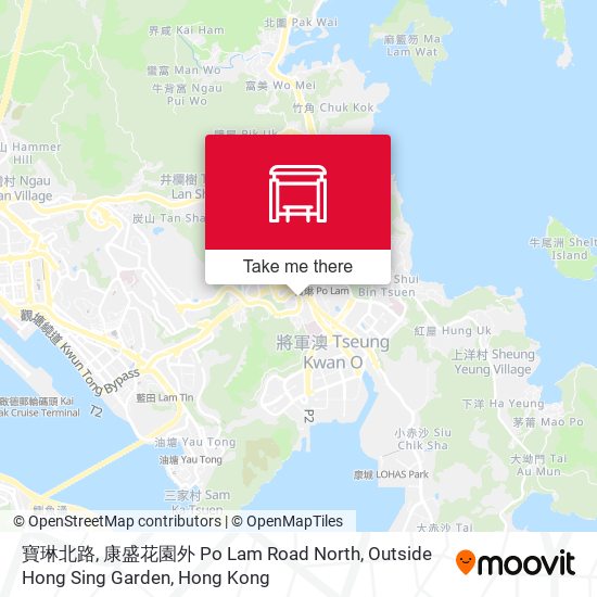 寶琳北路, 康盛花園外 Po Lam Road North, Outside Hong Sing Garden map