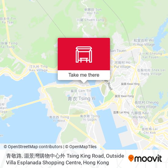 青敬路, 灝景灣購物中心外 Tsing King Road, Outside Villa Esplanada Shopping Centre map