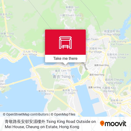 青敬路長安邨安湄樓外 Tsing King Road Outside on Mei House, Cheung on Estate map