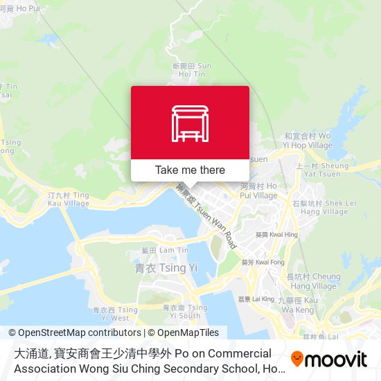 大涌道, 寶安商會王少清中學外 Po on Commercial Association Wong Siu Ching Secondary School map