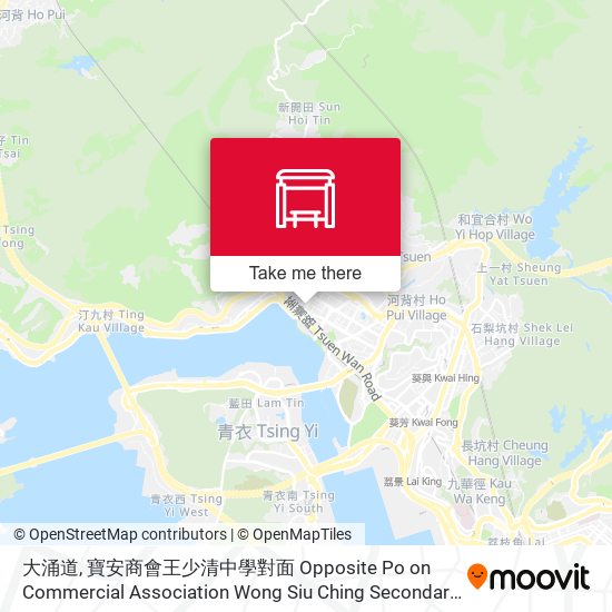 大涌道, 寶安商會王少清中學對面 Opposite Po on Commercial Association Wong Siu Ching Secondary School map