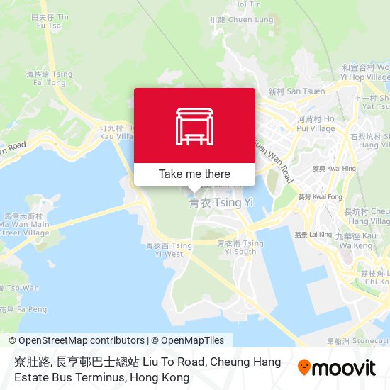 寮肚路, 長亨邨巴士總站 Liu To Road, Cheung Hang Estate Bus Terminus map