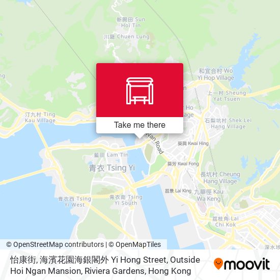 怡康街, 海濱花園海銀閣外 Yi Hong Street, Outside Hoi Ngan Mansion, Riviera Gardens map