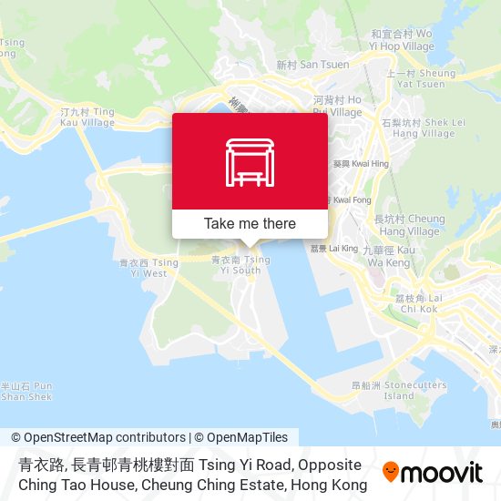 青衣路, 長青邨青桃樓對面 Tsing Yi Road, Opposite Ching Tao House, Cheung Ching Estate map