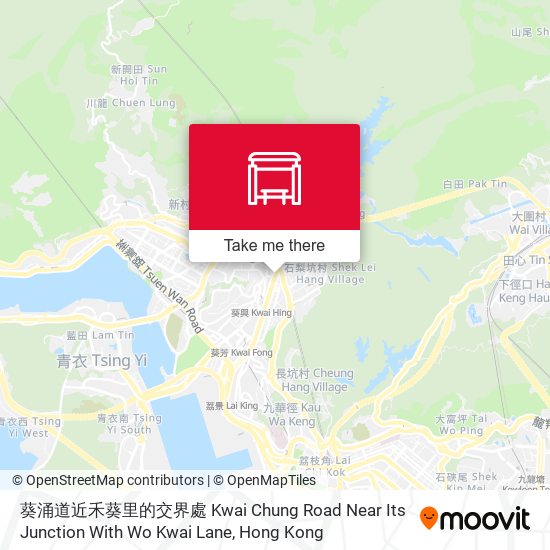 葵涌道近禾葵里的交界處 Kwai Chung Road Near Its Junction With Wo Kwai Lane map