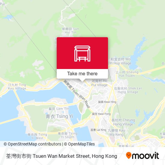 荃灣街市街 Tsuen Wan Market Street map