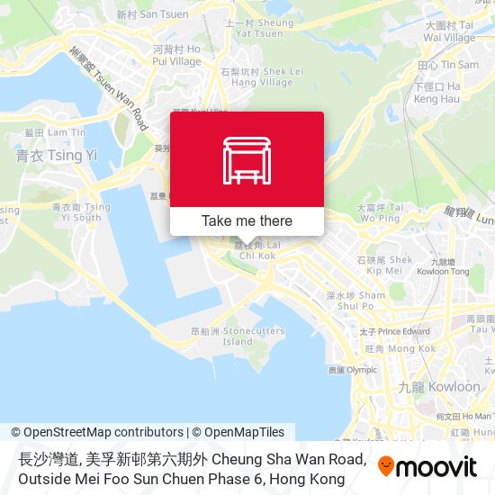 長沙灣道, 美孚新邨第六期外 Cheung Sha Wan Road, Outside Mei Foo Sun Chuen Phase 6 map