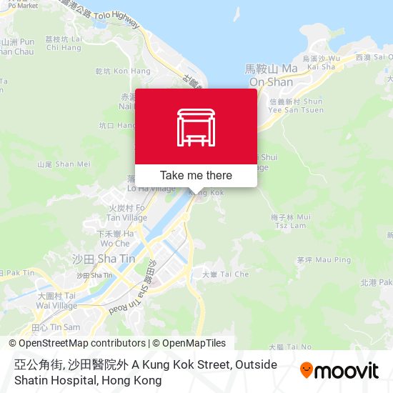 亞公角街, 沙田醫院外 A Kung Kok Street, Outside Shatin Hospital map