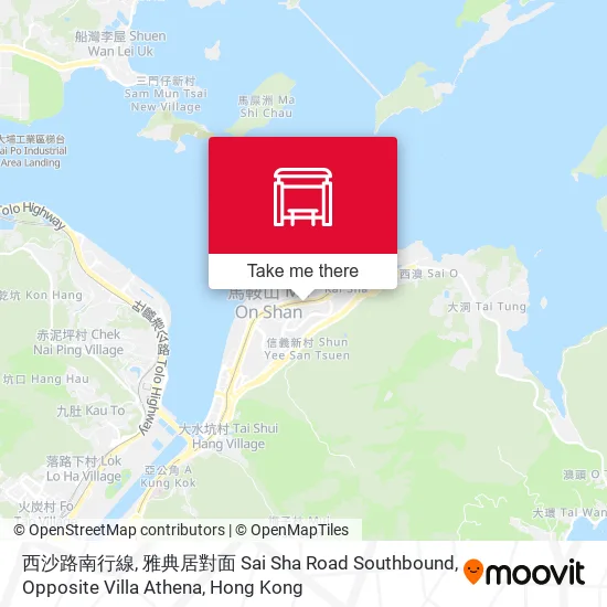 西沙路南行線, 雅典居對面 Sai Sha Road Southbound, Opposite Villa Athena map