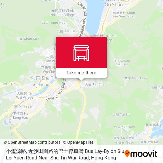 小瀝源路, 近沙田圍路的巴士停車灣 Bus Lay-By on Siu Lei Yuen Road Near Sha Tin Wai Road map
