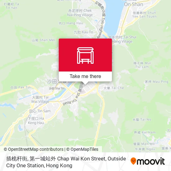 插桅杆街, 第一城站外 Chap Wai Kon Street, Outside City One Station map
