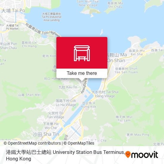 港鐵大學站巴士總站 University Station Bus Terminus map